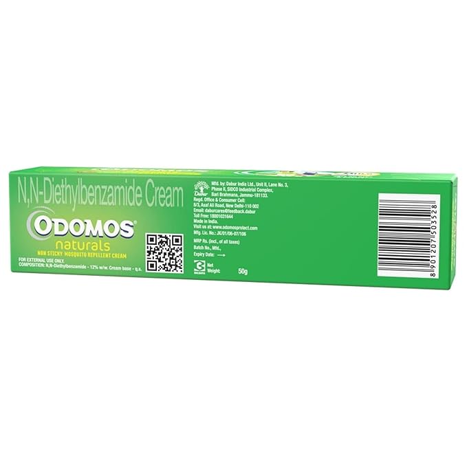 Dabur Odomos Naturals Non-Sticky Mosquito Repellent Cream - 50 Gm - Image 2