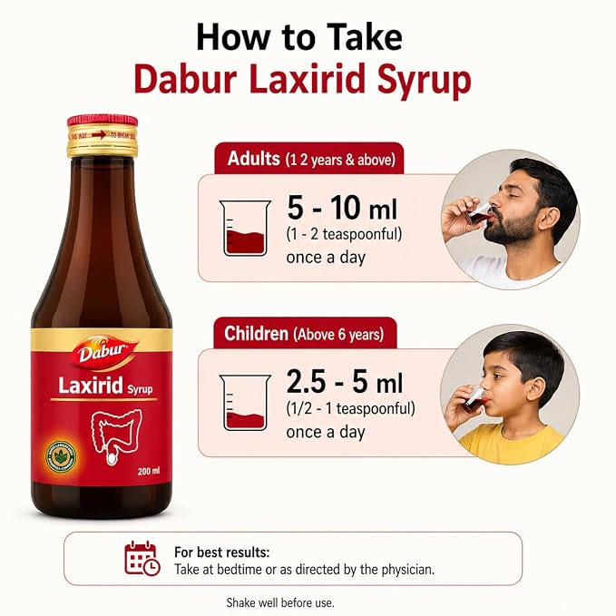 Dabur laxirid Syrup | 200 ML | Ayurvedic Medicine - Image 3
