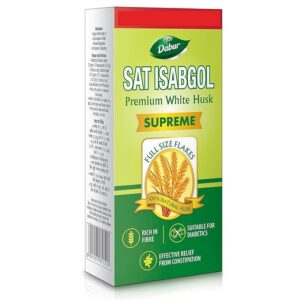 Dabur Sat Isabgol (Psyllium Husk) - 180g | Rich in Fiber | Provides Effective Relief from Constipation & Bloating | Promotes Bowel Health | Non-Habit Forming | 100% Ayurvedic