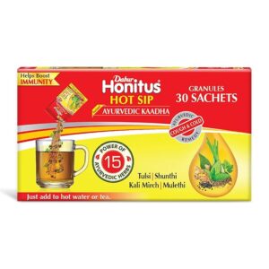 Dabur Honitus Hot Sip: 100% Ayurvedic Kadha | Provides Instant Relief from Cough and Cold (4gm*Pack of 30 Sachets)