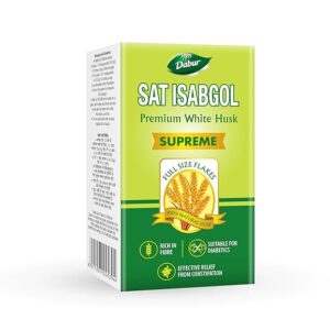 Dabur Sat Isabgol (Psyllium Husk) - 45g | Rich in Fiber | Provides Effective Relief from Constipation & Bloating | Promotes Bowel Health | Non-Habit Forming | 100% Ayurvedic