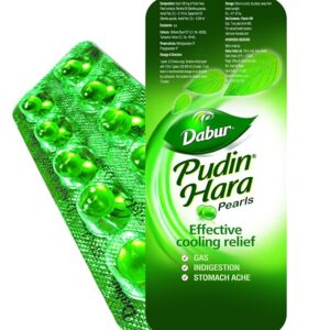Dabur Pudin Hara Pearls - 12*10N   | Ayurvedic Remedy for Gas, Indigestion & Stomach Ache | Fast Cooling Relief | 100% Natural & Safe Digestive Capsules