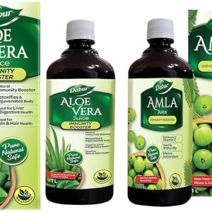Dabur Aloe Vera Juice - 1L | Ayurvedic Health Juice For Good Skin & Hair Health | Detoxifies & Rejuvenates Skin & Body | Good For Liver & Digestive Health | Immunity Booster