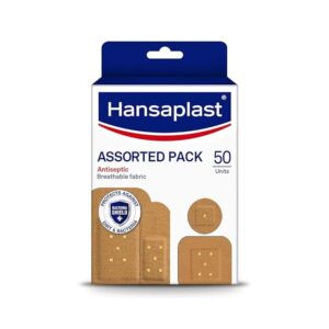 Hansaplast Antiseptic Plasters | Various Shapes & Sizes Bandage | Pack of 50 Units
