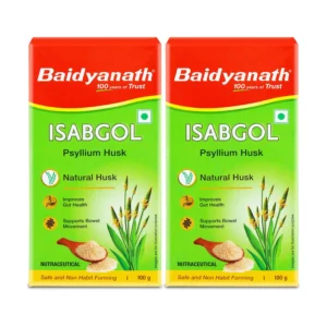 Baidyanath Ayurved Isabgol - Psyllium Husk Powder - 100gm | Pack of 2