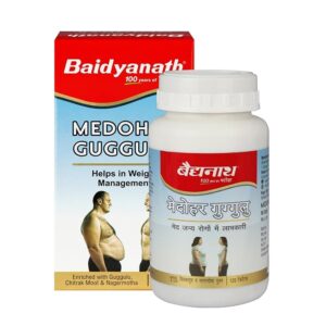 Baidyanath Ayurved Medohar Guggulu Tablets, Enriched with Guggulu, Chitrakmool and Nagarmotha- 120 Tab