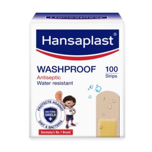 Hansaplast Antiseptic Washproof Bandage for injury & wounds | 100 Strips | First Aid | Water resistant